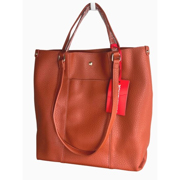 Montana West Textured Faux Leather Tote Bag With Detachable Pouch & Gold Accents - Picture 7 of 12